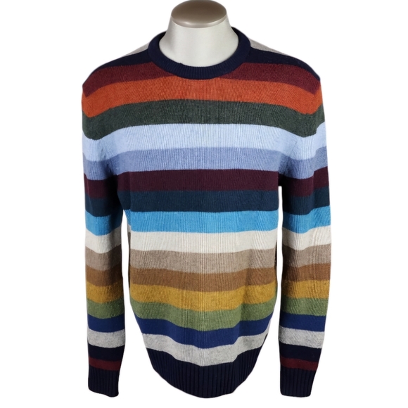 GAP Other - GAP Lambswool Multi Stripe Crew Neck Sweater Retro Preppy Size XL